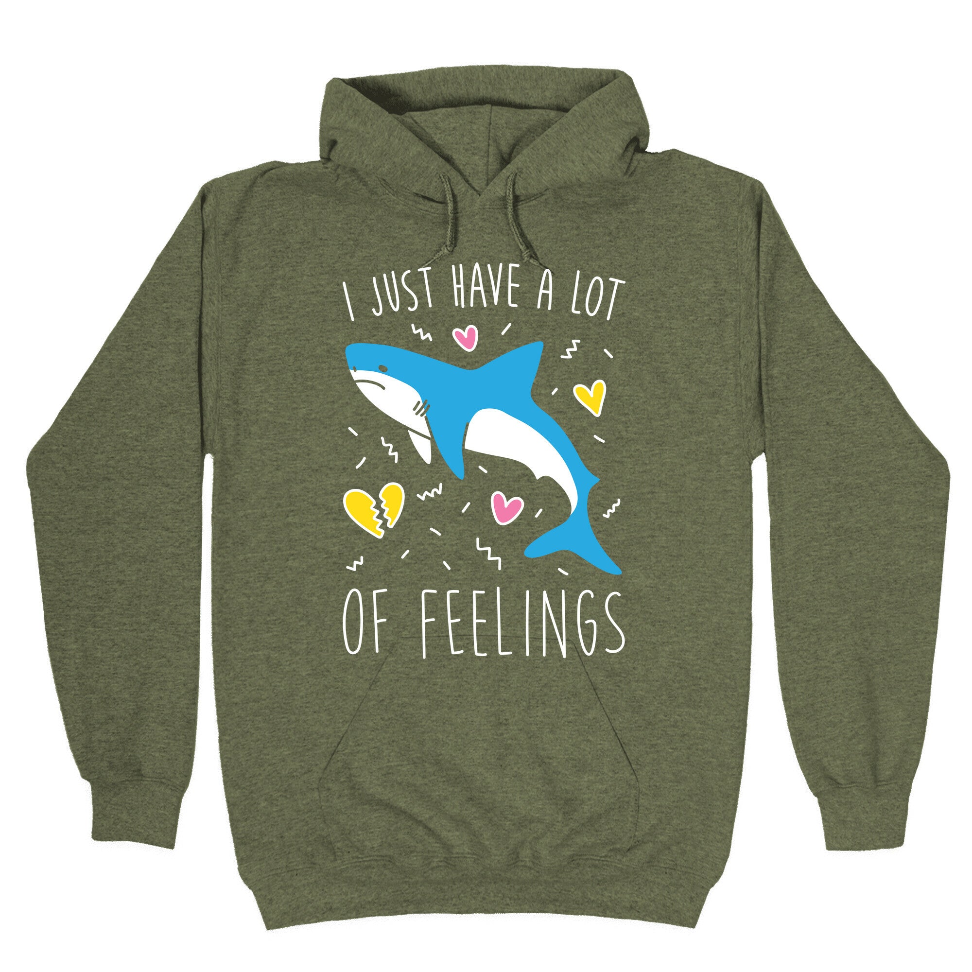 I Just Have A Lot Of Feelings - Shark (White) Hoodie